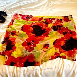 Floral square scarf lightweight